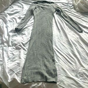 NWOT Pretty Little Thing grey ribbed Sweater Dress Size small